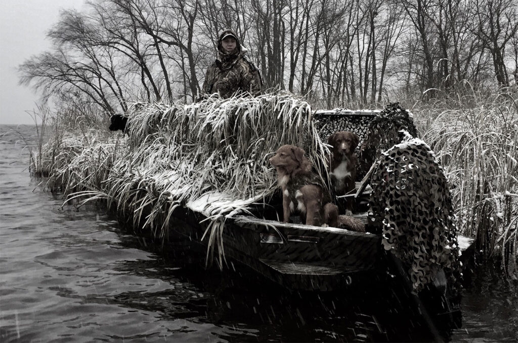 hunting with dog