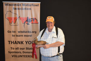 Bill, Jr with one of his winning decoys at the 2018 WWA Decoy Carving Contest